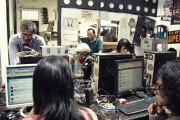 Netizens Tweeting in Internet Cafe