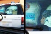 Indonesian maid sat at the back of her employer car like slave in Saudi